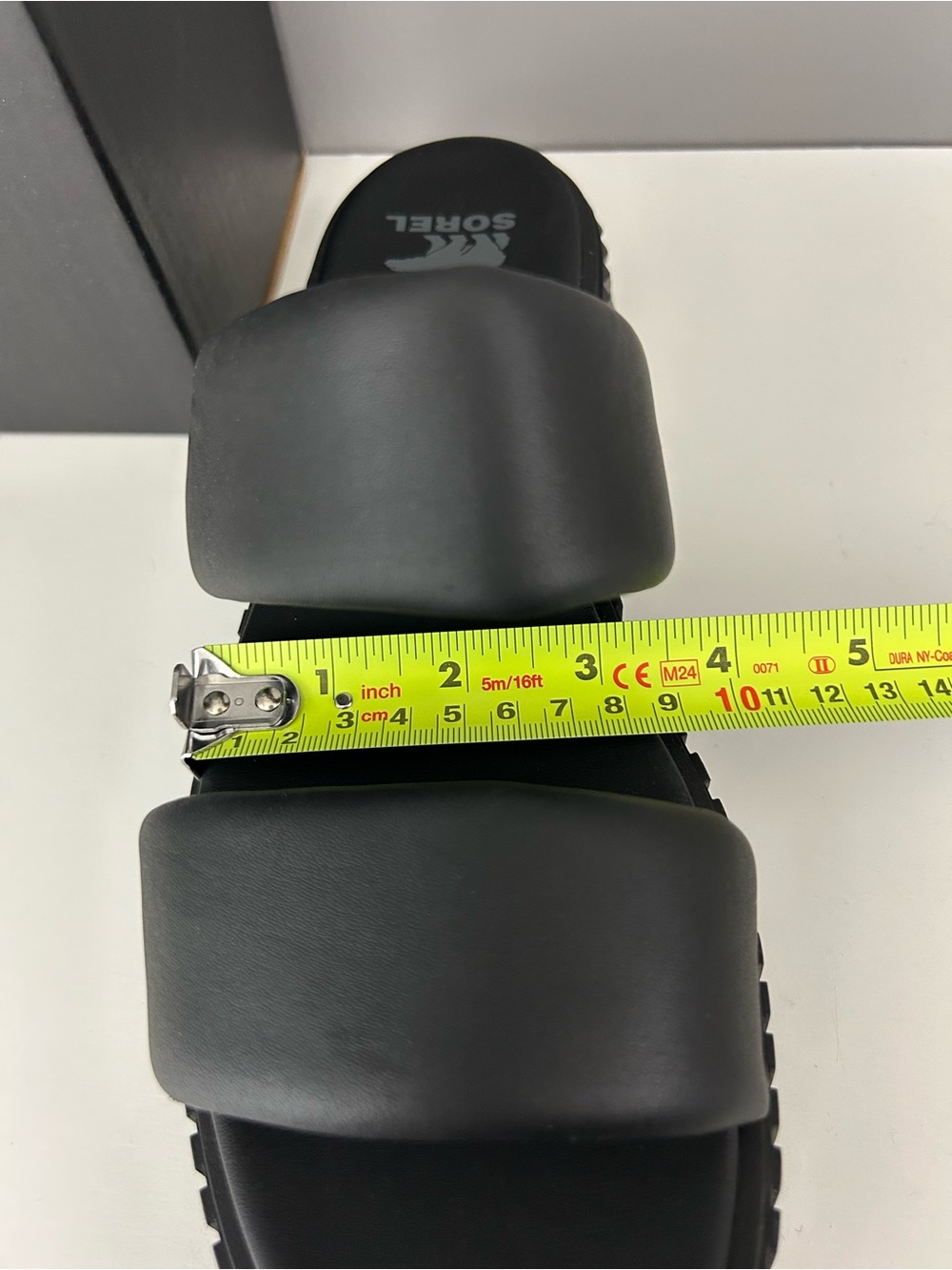 NWT SOREL Ona Streetworks Platform Slide Leather Upper Sandals Black Size 9.5 - Picture 10 of 15